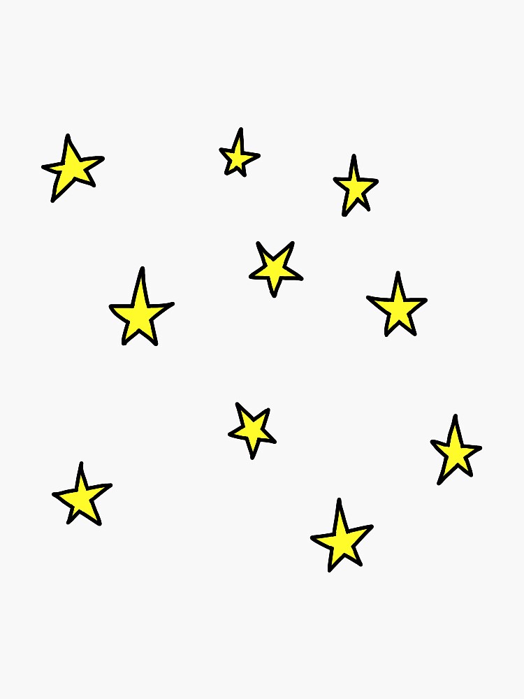 "Yellow Stars Transparent" Sticker for Sale by begrace Redbubble