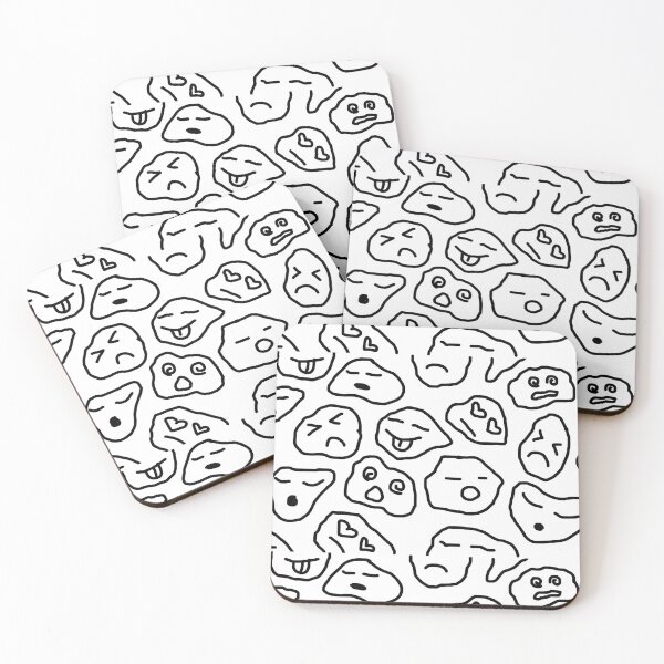 Item preview, Distorted Black and White Emoji Faces Pattern  designed and sold by maddiebernheim.