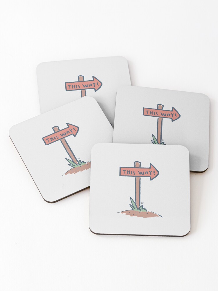 Thumbnail 1 of 5, Coasters (Set of 4), This Way! designed and sold by Rechronicle.