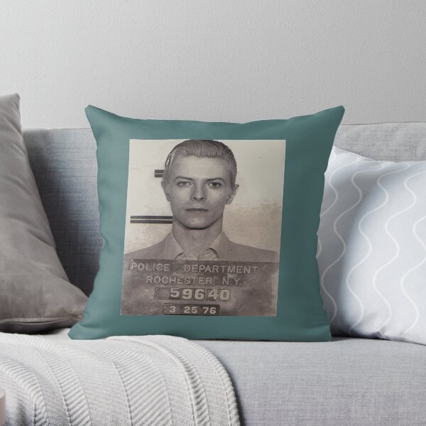 David Bowie Mugshot Hombres Cojín