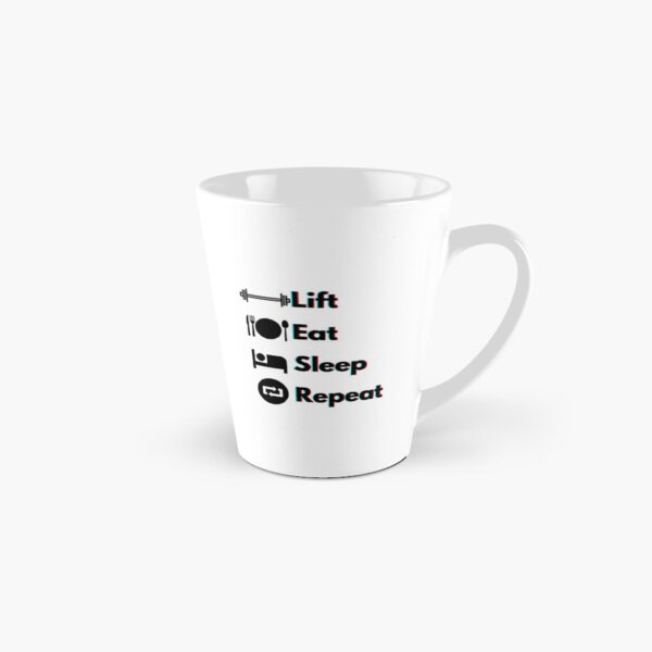 Lift, Eat, Sleep, Repeat Red and Blue Holographic Tall Mug