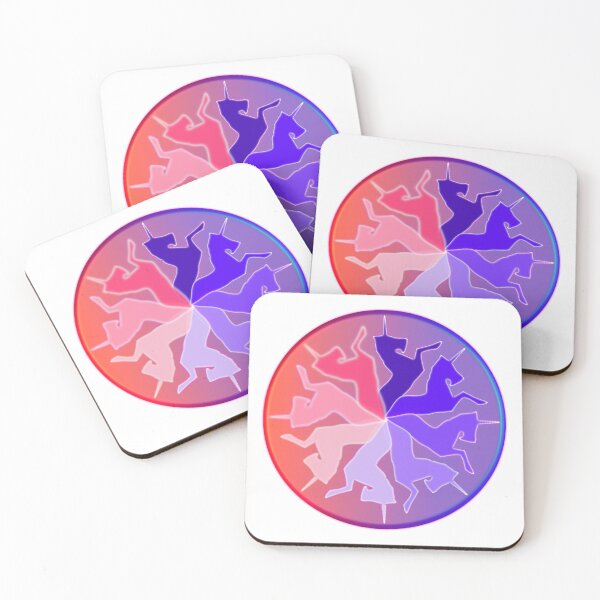 Item preview, Round Pink Blue Unicorn Logo Design designed and sold by BrokenUnicorn.