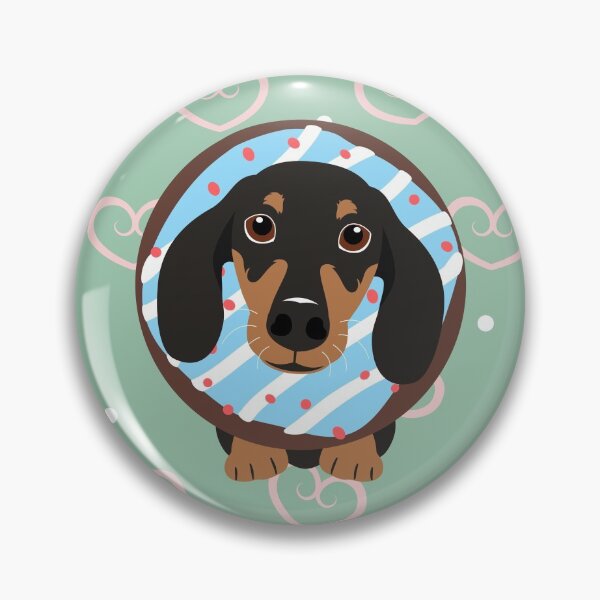 Item preview, Love Black and Tan Dachshund Sausage Dog and Donut designed and sold by Lulupainting.