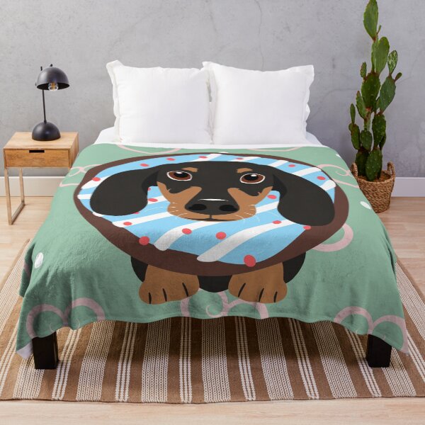 Item preview, Love Black and Tan Dachshund Sausage Dog and Donut designed and sold by Lulupainting.