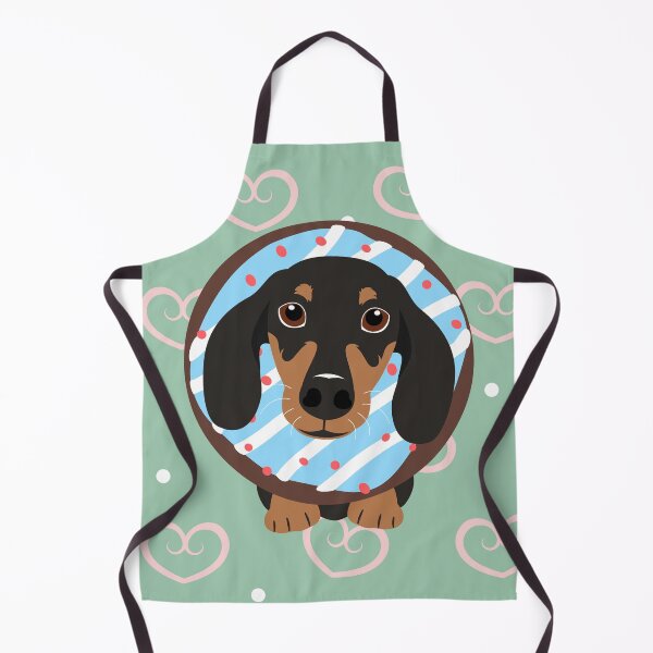 Item preview, Love Black and Tan Dachshund Sausage Dog and Donut designed and sold by Lulupainting.