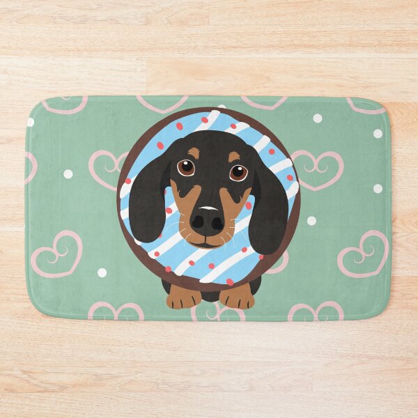 Item preview, Love Black and Tan Dachshund Sausage Dog and Donut designed and sold by Lulupainting.