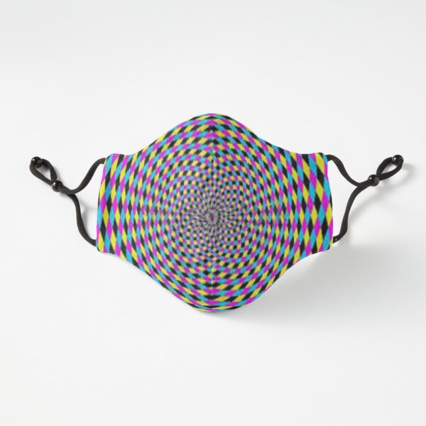 Colorful vortex spiral - hypnotic CMYK background, optical illusion Fitted 3-Layer