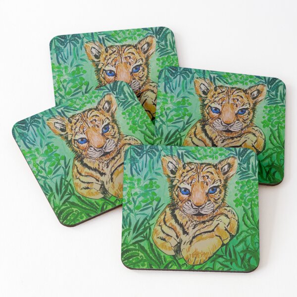 Item preview, Tiger cub in jungle  designed and sold by Bright Ink  Studios.