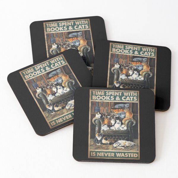 Item preview, Time Spent With Books And Cats Is Never Wasted funny gift for cat lover designed and sold by SeanRichar.