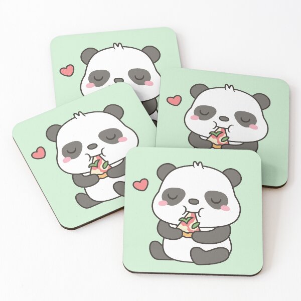 Item preview, Cute Little Panda Enjoying Margherita Pizza designed and sold by rustydoodle.