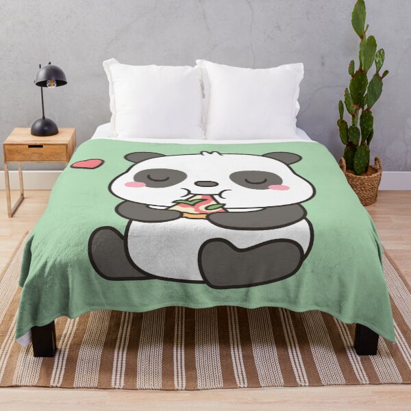 Item preview, Cute Little Panda Enjoying Margherita Pizza designed and sold by rustydoodle.