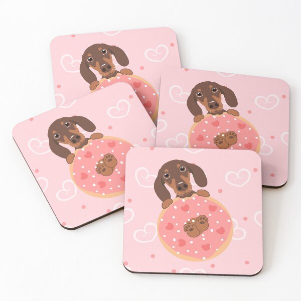 Artikelvorschau, Liebe Schokolade Dackel Wurst Hund und Donut entworfen und verkauft von Lulupainting.