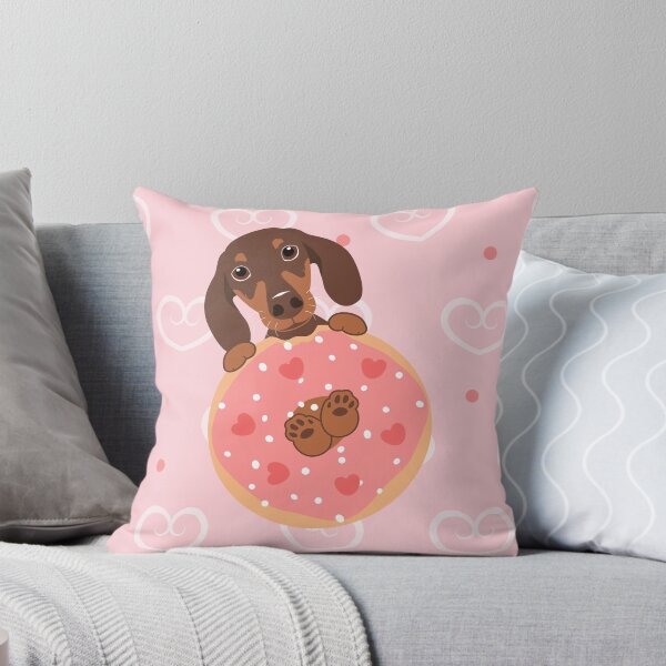 Item preview, Love Chocolate Dachshund Sausage Dog and Donut designed and sold by Lulupainting.