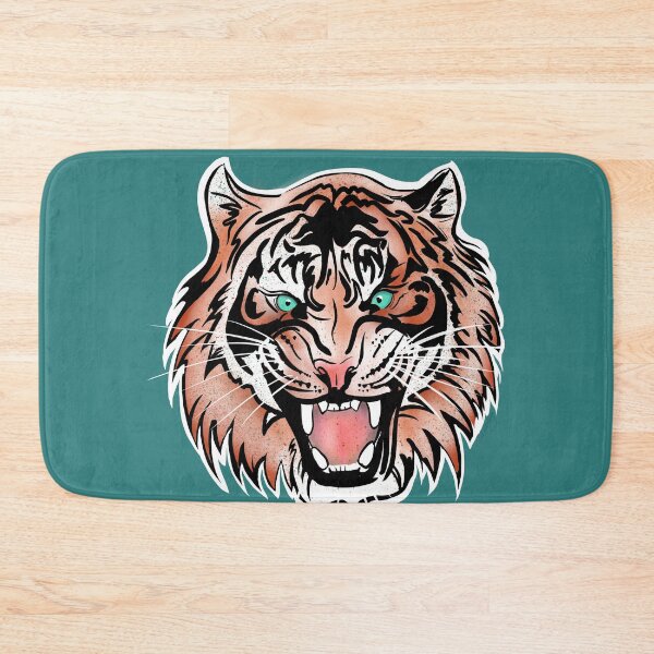 Item preview, Tiger Roar on green motif designed and sold by Linda Sholberg.
