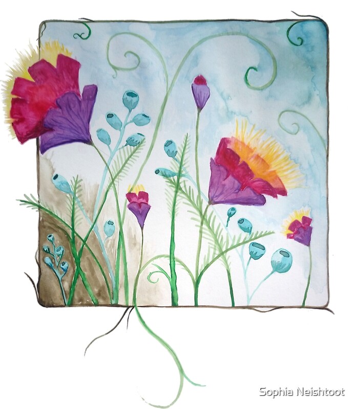 "Framed fantasy flowers" by Sophia Neishtoot | Redbubble