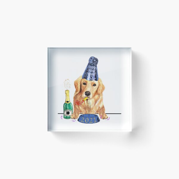 Item preview, Golden Retriever Happy New Year 2021 Dog Owner Gift designed and sold by StickerArtwork.