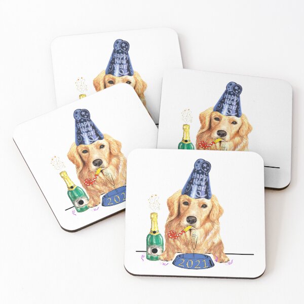 Item preview, Golden Retriever Happy New Year 2021 Dog Owner Gift designed and sold by StickerArtwork.