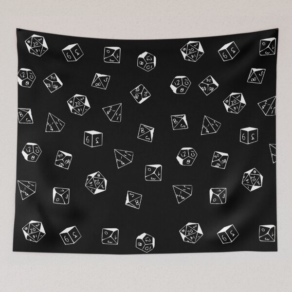 Item preview, D20 Dice Pattern - Black and White Dice designed and sold by MerchActually.