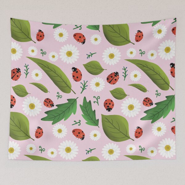 Item preview, Garden Ladybug Pattern Art (pink) designed and sold by jvcoart.
