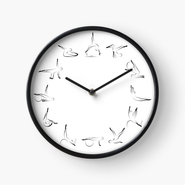 Item preview, Pilates poses clock design designed and sold by sashica.