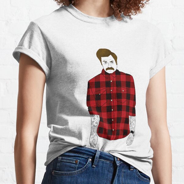 Hipster Ron Swanson (Flannel) Classic T-Shirt