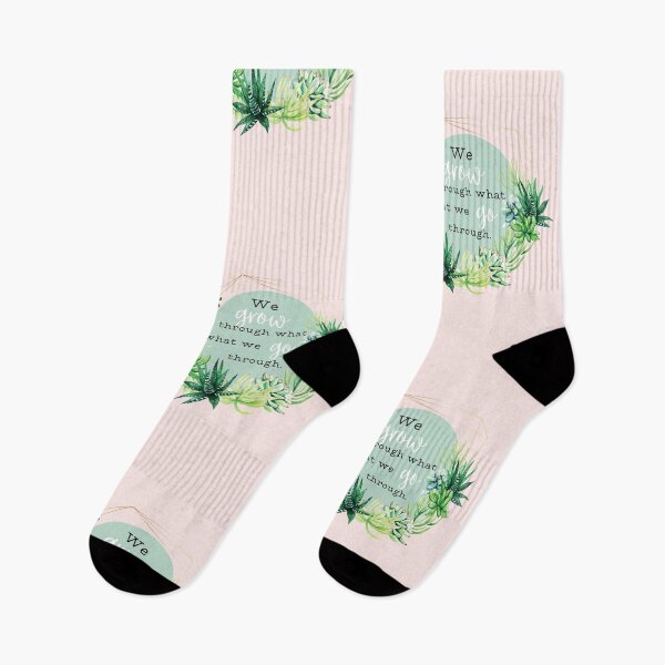 Item preview, We Grow through what we go through  Succulent & Aloe Botanical Quote and Artwork designed and sold by Dollfacedesign.