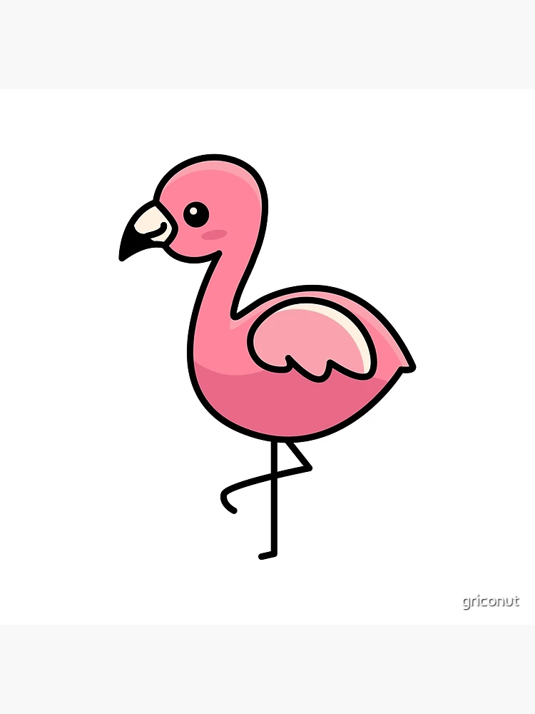 pink cute flamingo animal kawaii cartoon Poster for Sale by