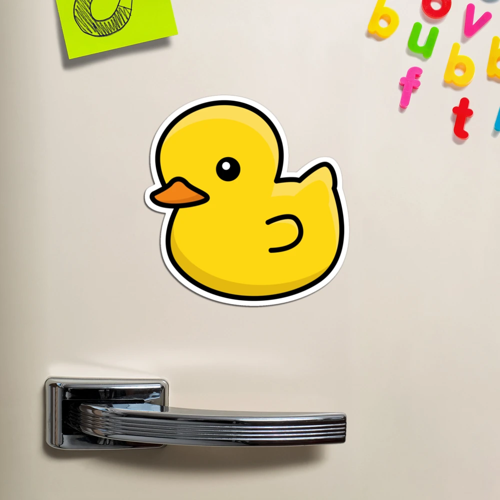 Cute White Duck Backing Yellow Duck Fridge Magnet Cartoon Lovely