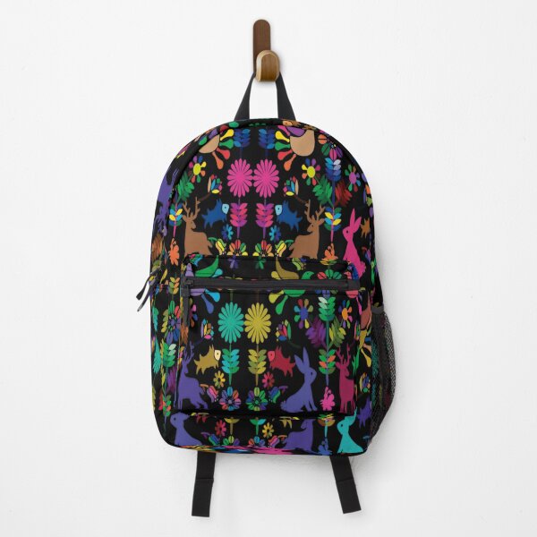 Item preview, Mexican traditional textile patterns, forest animals, black designed and sold by Caracol-Spanish.