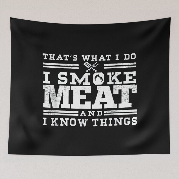 Item preview,   I Smoke Meat And I Know Things Funny BBQ Smoker Pitmaster T-Shirt designed and sold by Trendy Shirt.