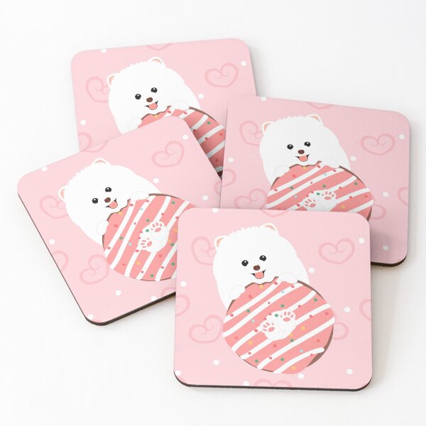 Item preview, Love White Pomeranian Puppy and Donut designed and sold by Lulupainting.
