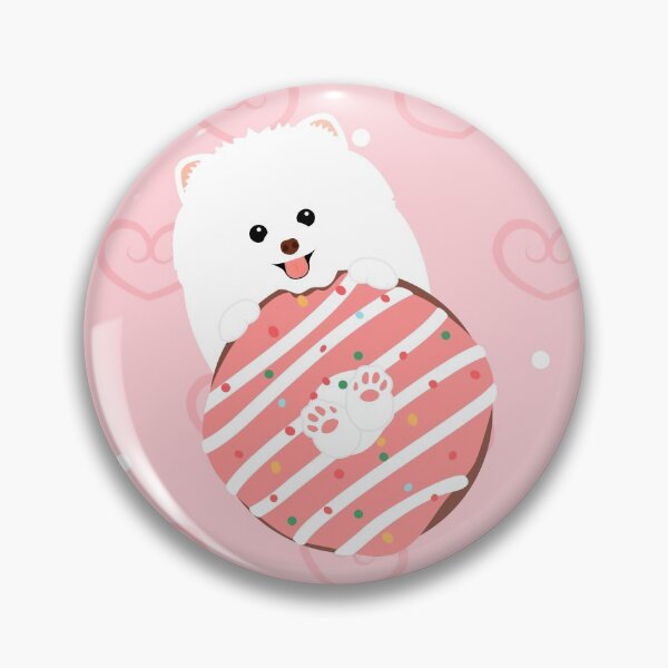 Item preview, Love White Pomeranian Puppy and Donut designed and sold by Lulupainting.