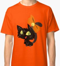 Halloween Black Cat with a Ribbon Classic T-Shirt
