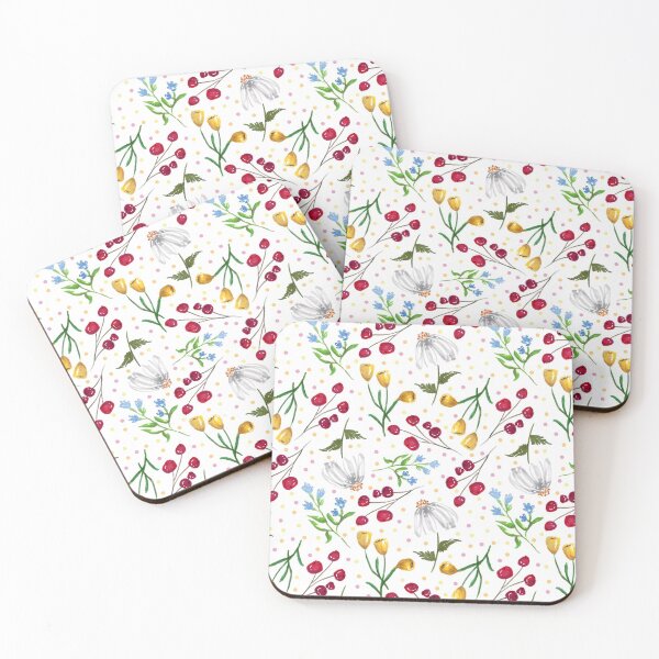 Item preview, Spring cherries and flowers seamless pattern 1 designed and sold by DoodlesFlowers.