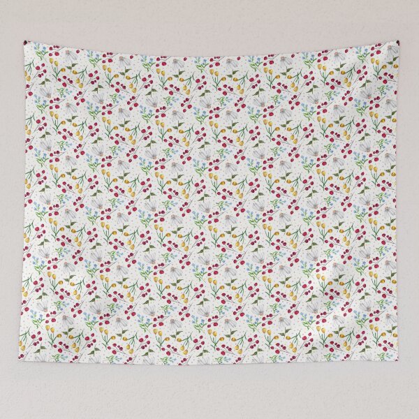 Item preview, Spring cherries and flowers seamless pattern 1 designed and sold by DoodlesFlowers.