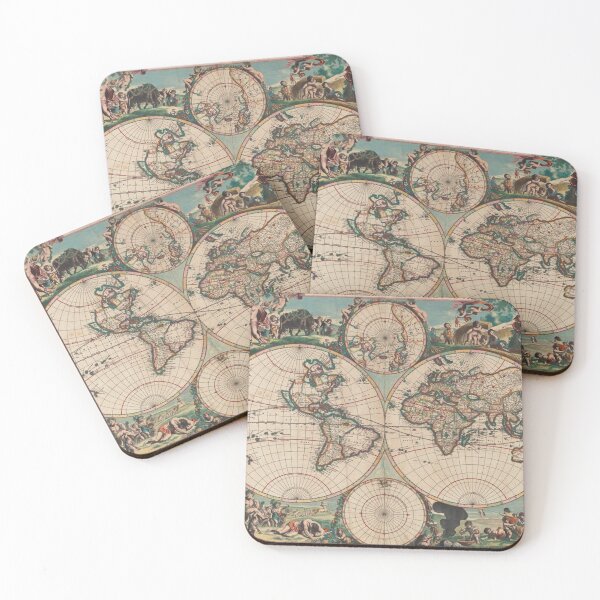 Item preview, An Old Map of the World // 1670 Amsterdam designed and sold by Gothicrelics.
