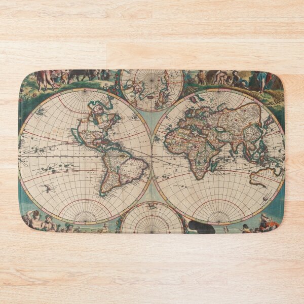 Item preview, An Old Map of the World // 1670 Amsterdam designed and sold by Gothicrelics.
