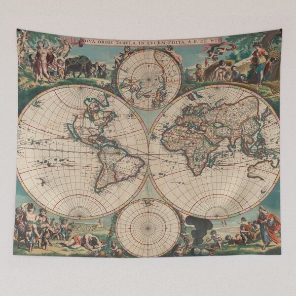 Item preview, An Old Map of the World // 1670 Amsterdam designed and sold by Gothicrelics.