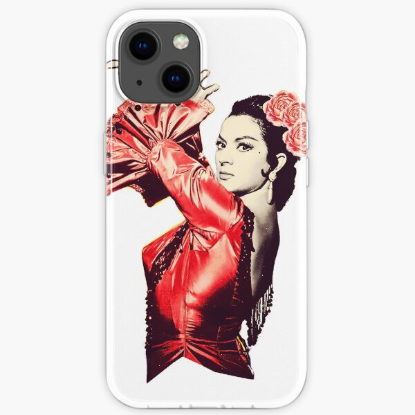 Lola Flores Vestido Rojo Fondo Transparente Funda blanda para iPhone