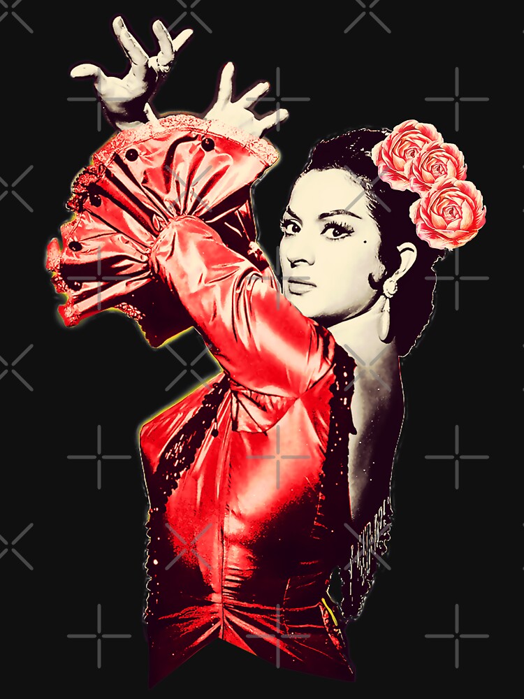Imagen 7 de 7, Camiseta deportiva con la obra Lola Flores Vestido Rojo Fondo Transparente, diseñada y vendida por danimota.