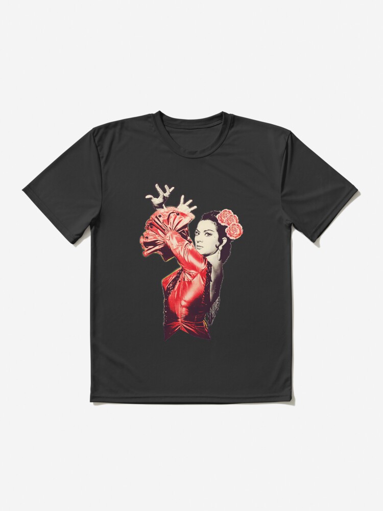 Imagen 2 de 7, Camiseta deportiva con la obra Lola Flores Vestido Rojo Fondo Transparente, diseñada y vendida por danimota.