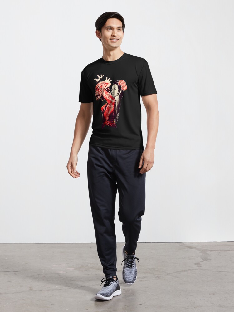 Imagen 5 de 7, Camiseta deportiva con la obra Lola Flores Vestido Rojo Fondo Transparente, diseñada y vendida por danimota.