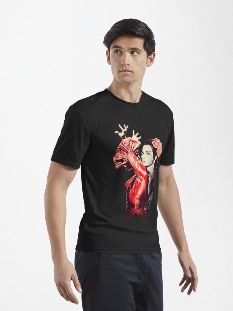 Imagen 3 de 7, Camiseta deportiva con la obra Lola Flores Vestido Rojo Fondo Transparente, diseñada y vendida por danimota.