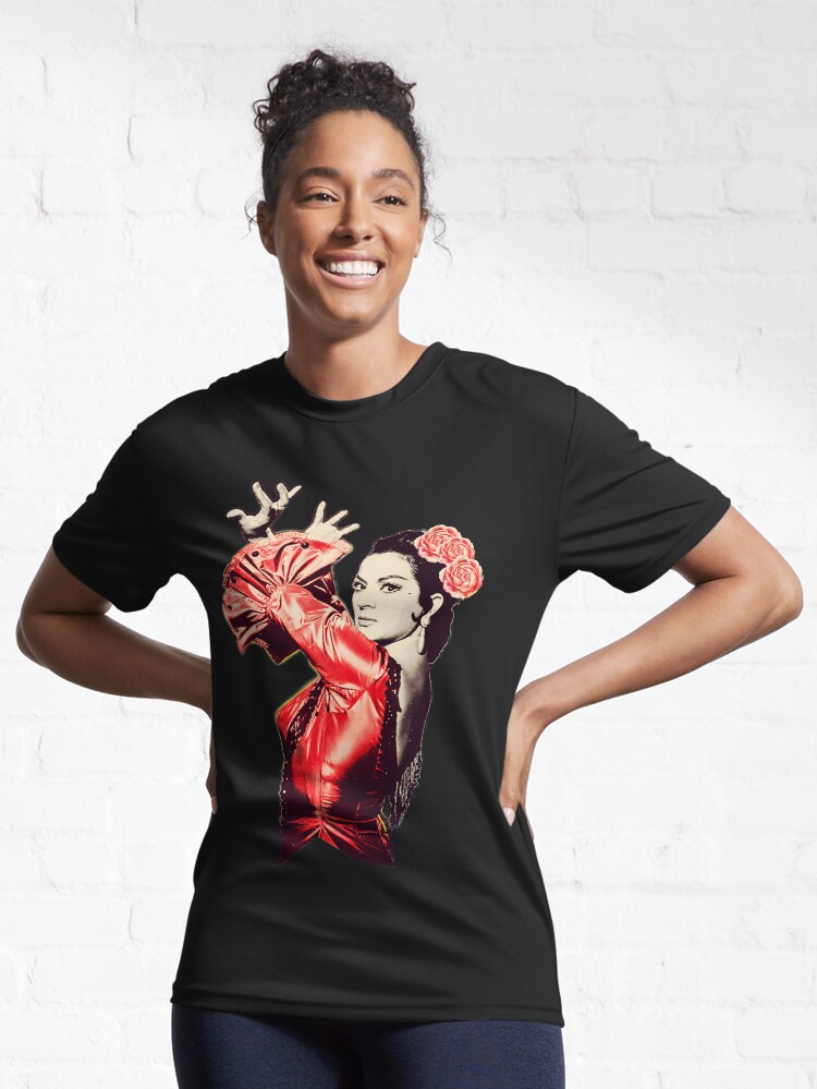 Imagen 6 de 7, Camiseta deportiva con la obra Lola Flores Vestido Rojo Fondo Transparente, diseñada y vendida por danimota.