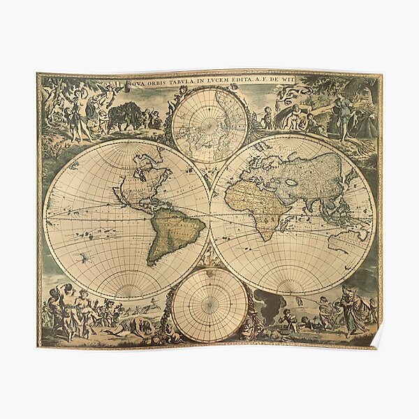 An Old Map of the World // 1670 Edition No.2 Poster