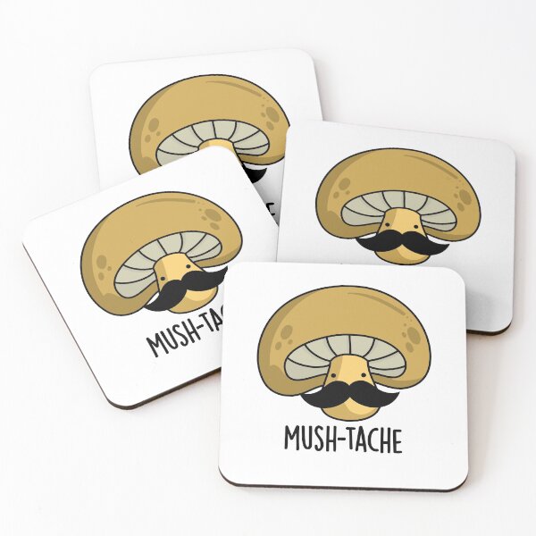Item preview, Mush-tache Funny Moustache Mushroom Puns  designed and sold by punnybone.