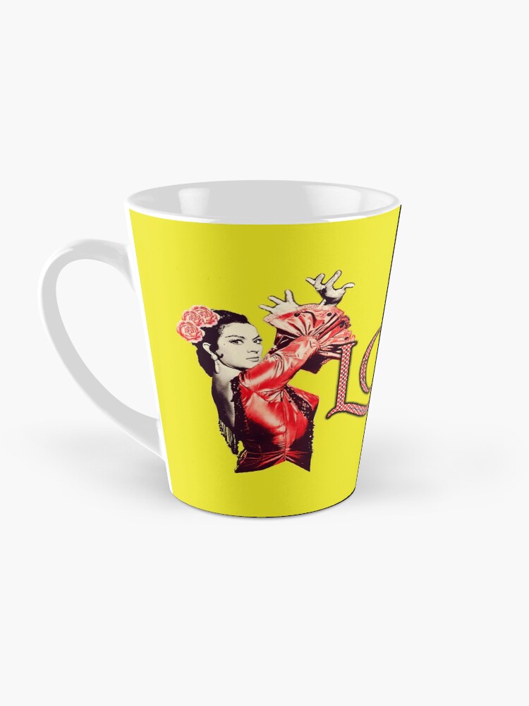 Imagen 3 de 4, Taza de café con la obra Lola Flores Fondo Amarillo, diseñada y vendida por danimota.