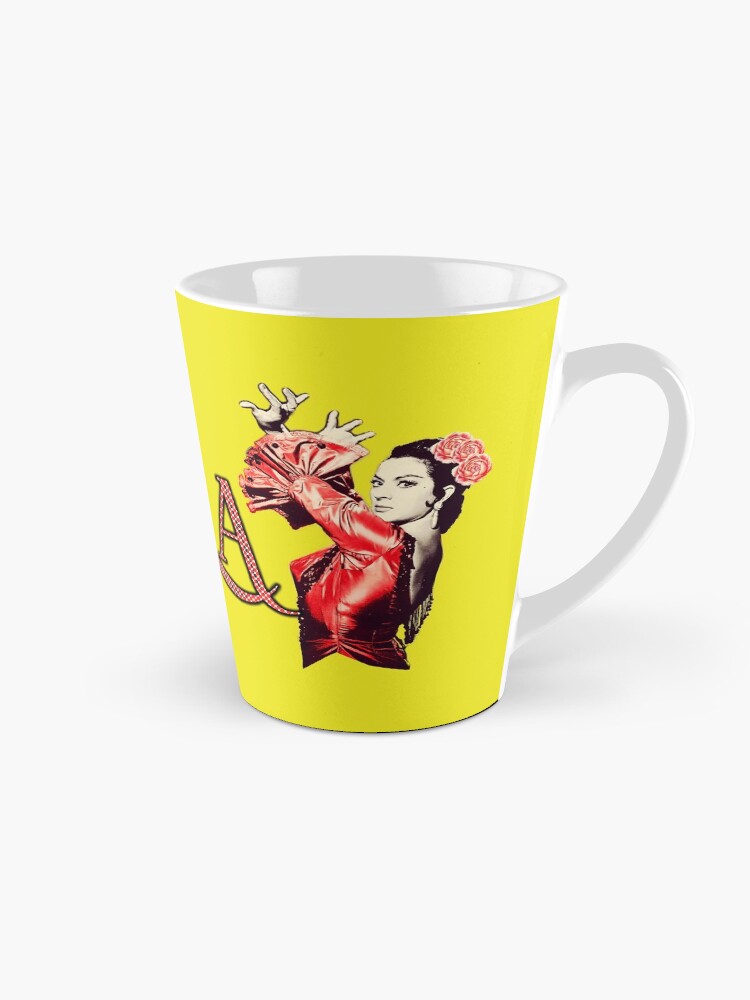 Imagen 1 de 4, Taza de café con la obra Lola Flores Fondo Amarillo, diseñada y vendida por danimota.