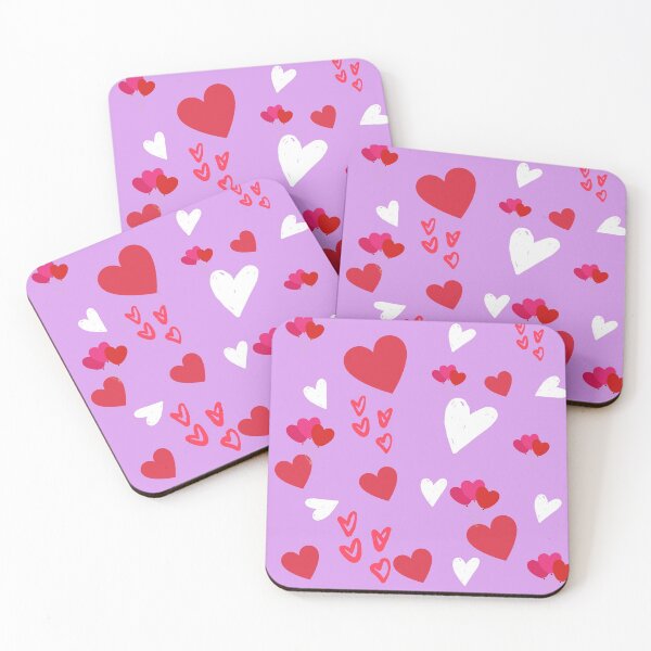 Item preview, Cool Red & White Hearts on Purple  designed and sold by ShallyLoves.