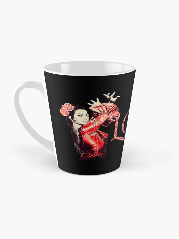 Imagen 3 de 4, Taza de café con la obra Lola Flores Fondo Negro, diseñada y vendida por danimota.